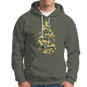 Santa Reindeer Riding Monster Truck Christmas Tree Hoodie TS09 Military Green Printyourwear