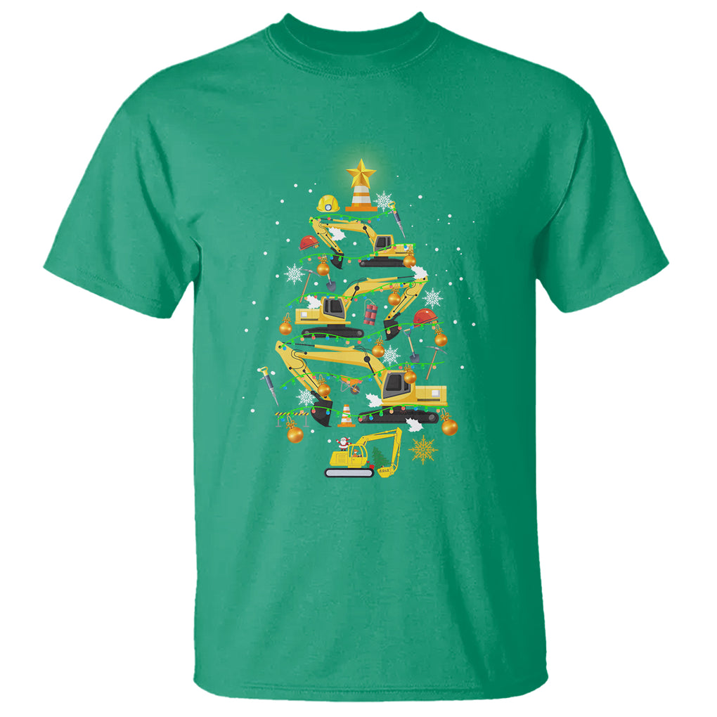 Santa Reindeer Riding Monster Truck Christmas Tree T Shirt TS09 Irish Green Printyourwear