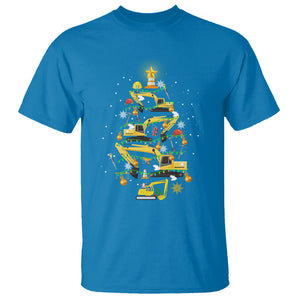 Santa Reindeer Riding Monster Truck Christmas Tree T Shirt TS09 Sapphire Printyourwear