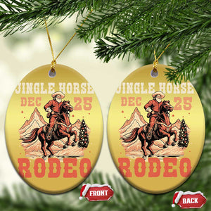 Xmas Cowboy Christmas Ornament Vintage Jingle Horse Rodeo Funny Howdy Western TS09 Oval Gold Print Your Wear