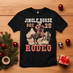 Vintage Jingle Horse Rodeo Funny Howdy Western Christmas T Shirt TS09 Black Printyourwear