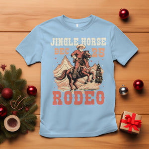 Vintage Jingle Horse Rodeo Funny Howdy Western Christmas T Shirt TS09 Light Blue Printyourwear