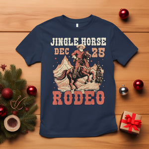 Vintage Jingle Horse Rodeo Funny Howdy Western Christmas T Shirt TS09 Navy Printyourwear