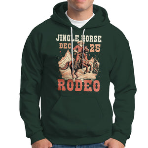 Vintage Jingle Horse Rodeo Funny Howdy Western Christmas Hoodie TS09 Dark Forest Green Printyourwear