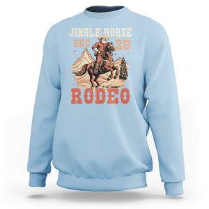 Vintage Jingle Horse Rodeo Funny Howdy Western Christmas Sweatshirt TS09 Light Blue Printyourwear