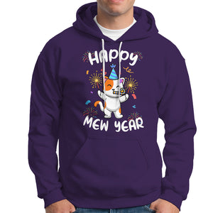 Happy Mew Year Funny Cat New Years Eve Party Firework Hoodie TS09 Purple Printyourwear