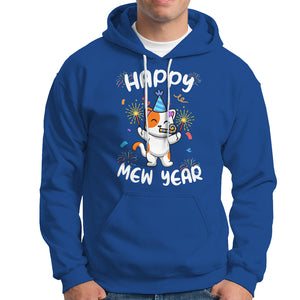 Happy Mew Year Funny Cat New Years Eve Party Firework Hoodie TS09 Royal Blue Printyourwear