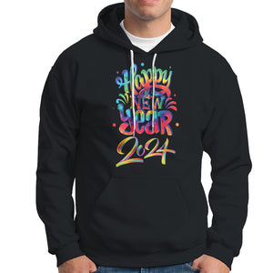 Happy New Year 2024 Tie Dye Lucky Years Hoodie TS09 Black Printyourwear