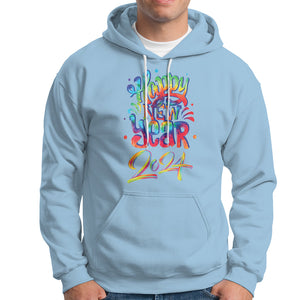 Happy New Year 2024 Tie Dye Lucky Years Hoodie TS09 Light Blue Printyourwear