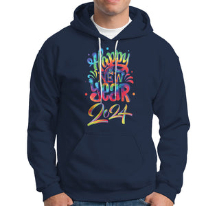 Happy New Year 2024 Tie Dye Lucky Years Hoodie TS09 Navy Printyourwear