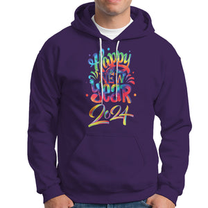 Happy New Year 2024 Tie Dye Lucky Years Hoodie TS09 Purple Printyourwear