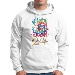 Happy New Year 2024 Tie Dye Lucky Years Hoodie TS09 White Printyourwear