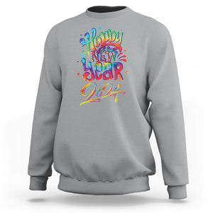 Happy New Year 2024 Tie Dye Lucky Years Sweatshirt TS09 Sport Gray Printyourwear