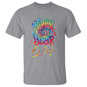 Happy New Year 2024 Tie Dye Lucky Years T Shirt TS09 Sport Gray Printyourwear