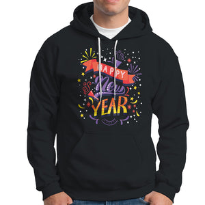 Happy New Year 2024 Firework Lucky Years Hoodie TS09 Black Printyourwear