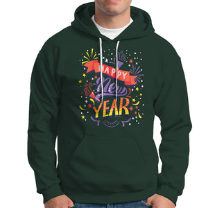 Happy New Year 2024 Firework Lucky Years Hoodie TS09 Dark Forest Green Printyourwear