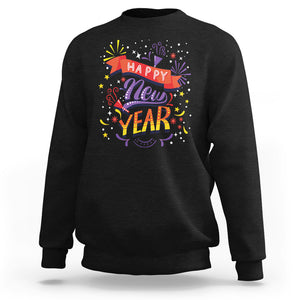 Happy New Year 2024 Firework Lucky Years Sweatshirt TS09 Black Printyourwear