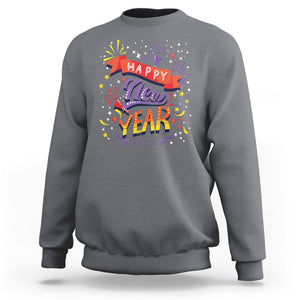 Happy New Year 2024 Firework Lucky Years Sweatshirt TS09 Charcoal Printyourwear