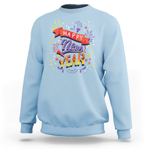 Happy New Year 2024 Firework Lucky Years Sweatshirt TS09 Light Blue Printyourwear