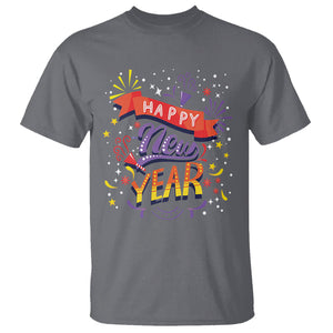 Happy New Year 2024 Firework Lucky Years T Shirt TS09 Charcoal Printyourwear