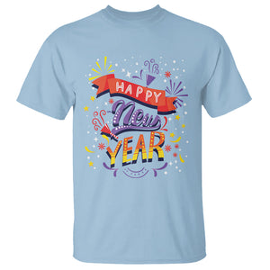 Happy New Year 2024 Firework Lucky Years T Shirt TS09 Light Blue Printyourwear