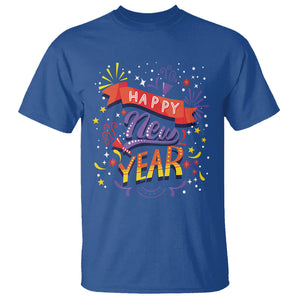 Happy New Year 2024 Firework Lucky Years T Shirt TS09 Royal Blue Printyourwear