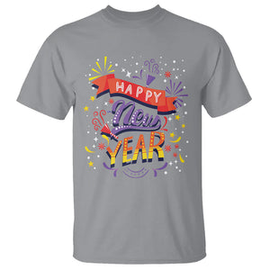 Happy New Year 2024 Firework Lucky Years T Shirt TS09 Sport Gray Printyourwear