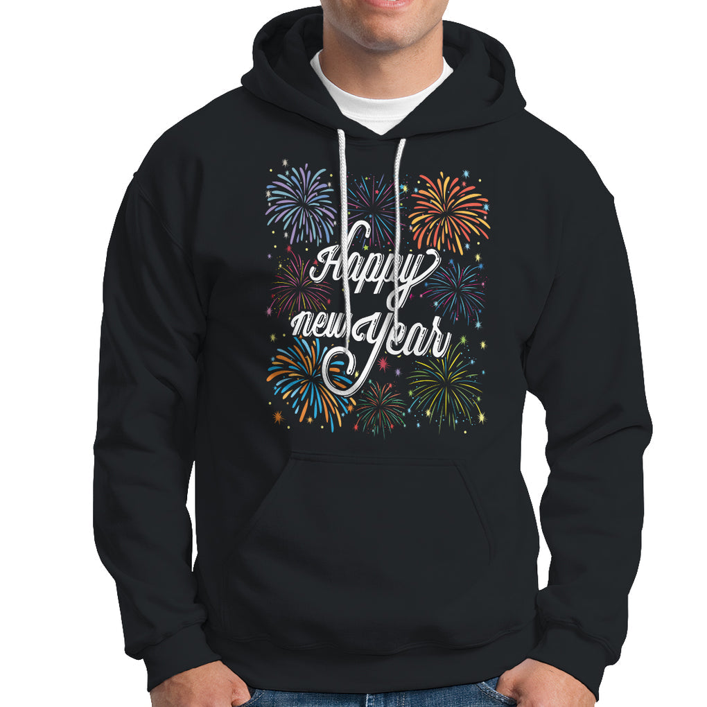 Happy New Year Colorful Firework Lucky Years Hoodie TS09 Black Printyourwear