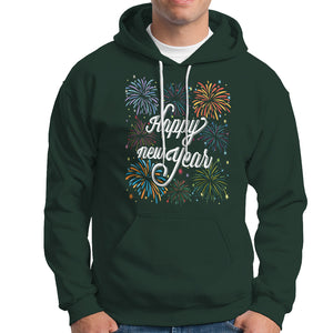 Happy New Year Colorful Firework Lucky Years Hoodie TS09 Dark Forest Green Printyourwear