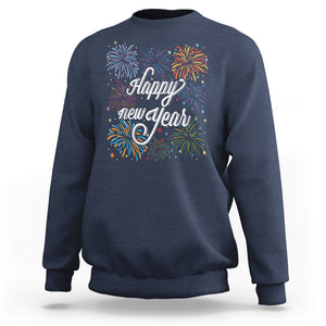 Happy New Year Colorful Firework Lucky Years Sweatshirt TS09 Navy Printyourwear