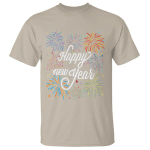 Happy New Year Colorful Firework Lucky Years T Shirt TS09 Sand Printyourwear