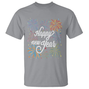 Happy New Year Colorful Firework Lucky Years T Shirt TS09 Sport Gray Printyourwear