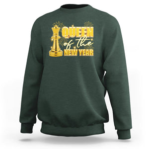 Queen Of The New Year Eve Happy Lucky Firework Sweatshirt TS09 Dark Forest Green Printyourwear