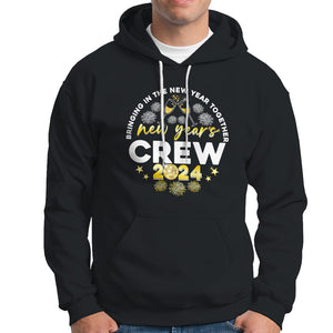 Happy 2024 New Year Crew Bringing Together Hoodie TS09 Black Printyourwear