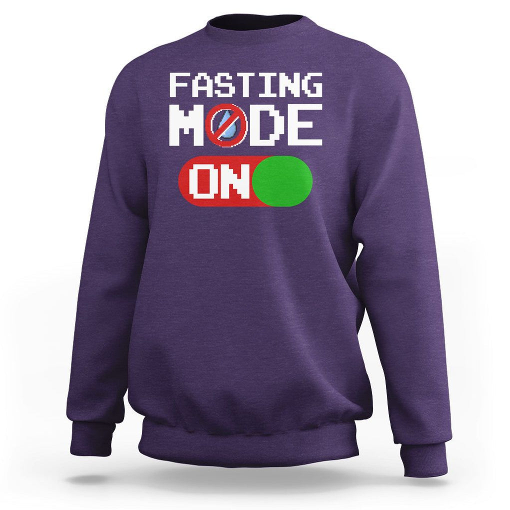 Ramadan Sweatshirt Fasting Mode On Weight Loss No Water TS09 Purple Printyourwear