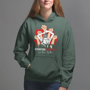 International Women's Day Hoodie Happy IWD 8 March We Rise Together TS09 Dark Forest Green Printyourwear