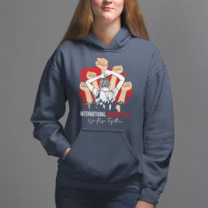 International Women's Day Hoodie Happy IWD 8 March We Rise Together TS09 Navy Printyourwear