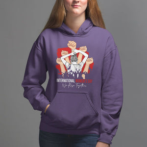 International Women's Day Hoodie Happy IWD 8 March We Rise Together TS09 Purple Printyourwear