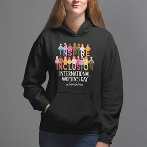 International Women's Day Hoodie Happy IWD 8 March Inspire Inclusion 2024 TS09 Black Printyourwear