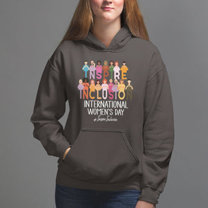 International Women's Day Hoodie Happy IWD 8 March Inspire Inclusion 2024 TS09 Dark Chocolate Printyourwear