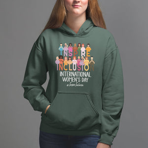 International Women's Day Hoodie Happy IWD 8 March Inspire Inclusion 2024 TS09 Dark Forest Green Printyourwear