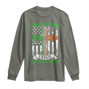 American By Birth Irish By The Grace Of God Long Sleeve Shirt TS09 Military Green Print Your Wear