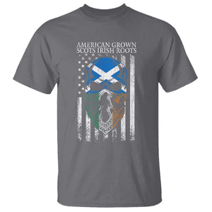 American Grown With Scots Irish Roots T Shirt American Ulster Scots Skull Flag TS09 Charcoal Print Your Wear