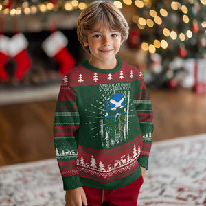 American Grown With Scots Irish Roots Knit Sweatshirt American Ulster Scots Skull Flag TS09 Christmas Print Your Wear