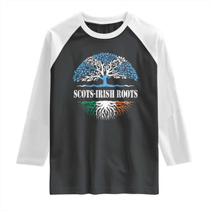 Scots-Irish Roots Raglan Shirt Ulster Scots Ireland Scotland TS09 Black White Print Your Wear