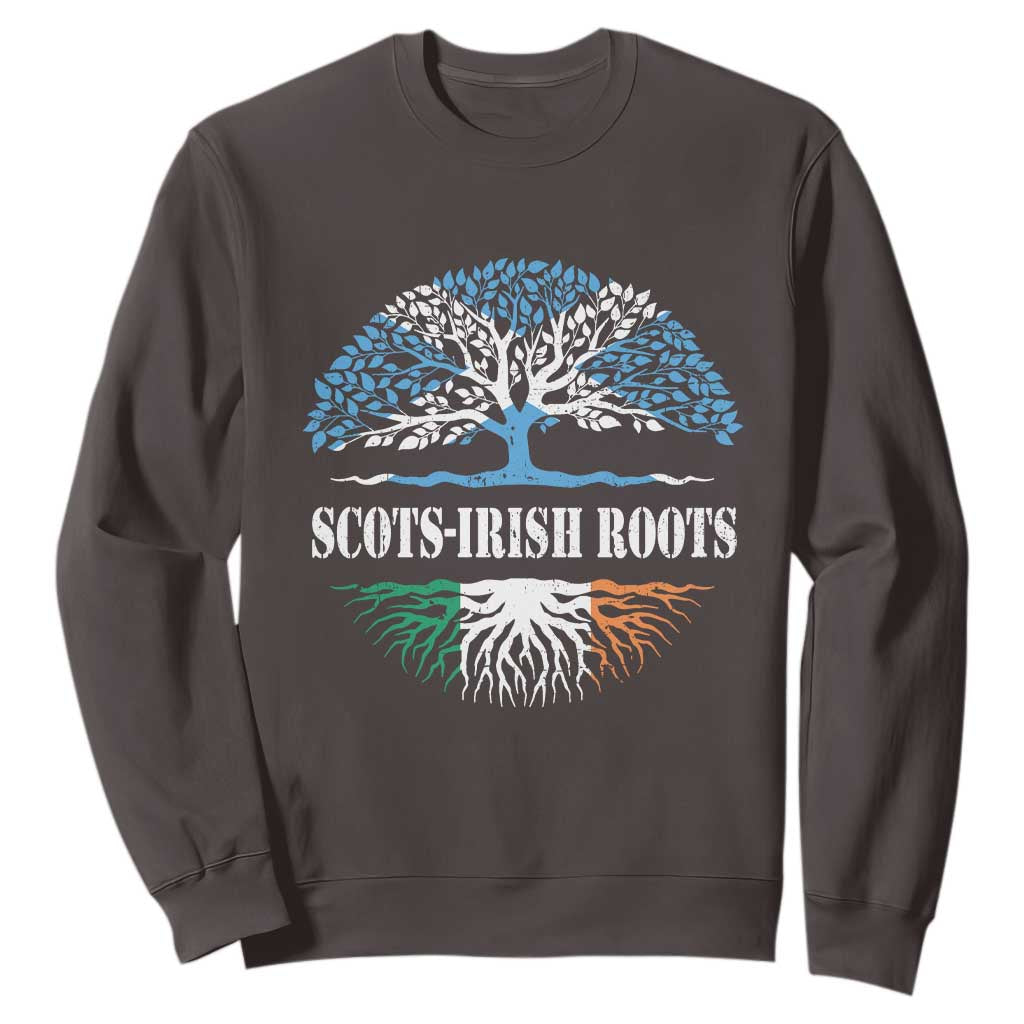 Scots-Irish Roots Sweatshirt Ulster Scots Ireland Scotland TS09 Dark Chocolate Print Your Wear