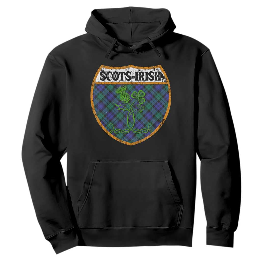 Scots-Irish Pride Hoodie Shamrock Ulster Scots Scotch Irish Shamrock Thistle TS09 Black Print Your Wear