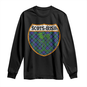 Scots-Irish Pride Long Sleeve Shirt Shamrock Ulster Scots Scotch Irish Shamrock Thistle TS09 Black Print Your Wear