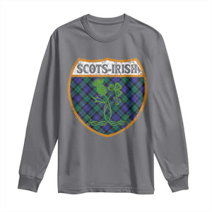 Scots-Irish Pride Long Sleeve Shirt Shamrock Ulster Scots Scotch Irish Shamrock Thistle TS09 Charcoal Print Your Wear