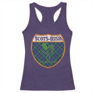 Scots-Irish Pride Racerback Tank Top Shamrock Ulster Scots Scotch Irish Shamrock Thistle TS09 Purple Print Your Wear